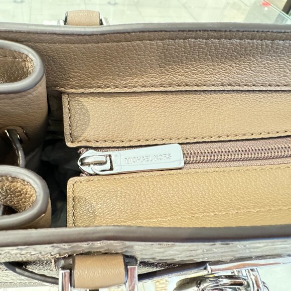 Michael Kors Hamilton Small Satchel Shoulder Bag MK Dust Multi Exotic Embossed - Picture 9 of 14